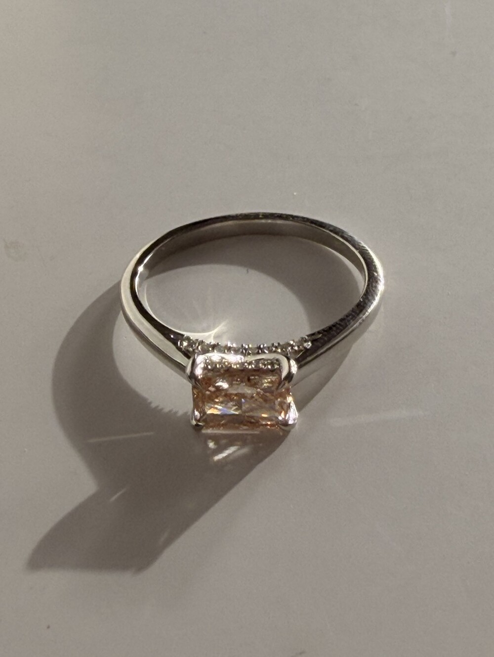 1ct Peach Pink Lab Diamond w hidden halo